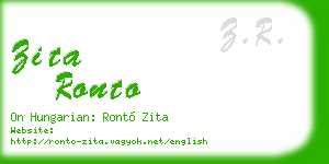zita ronto business card