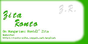 zita ronto business card